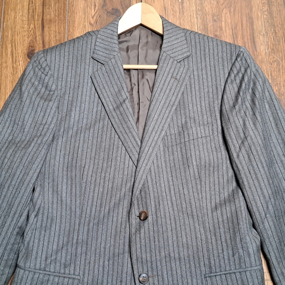 Z Zegna Men's Sport Coat Jacket City Fit Gray Striped Wool 2Btn Size 42R - Picture 7 of 9